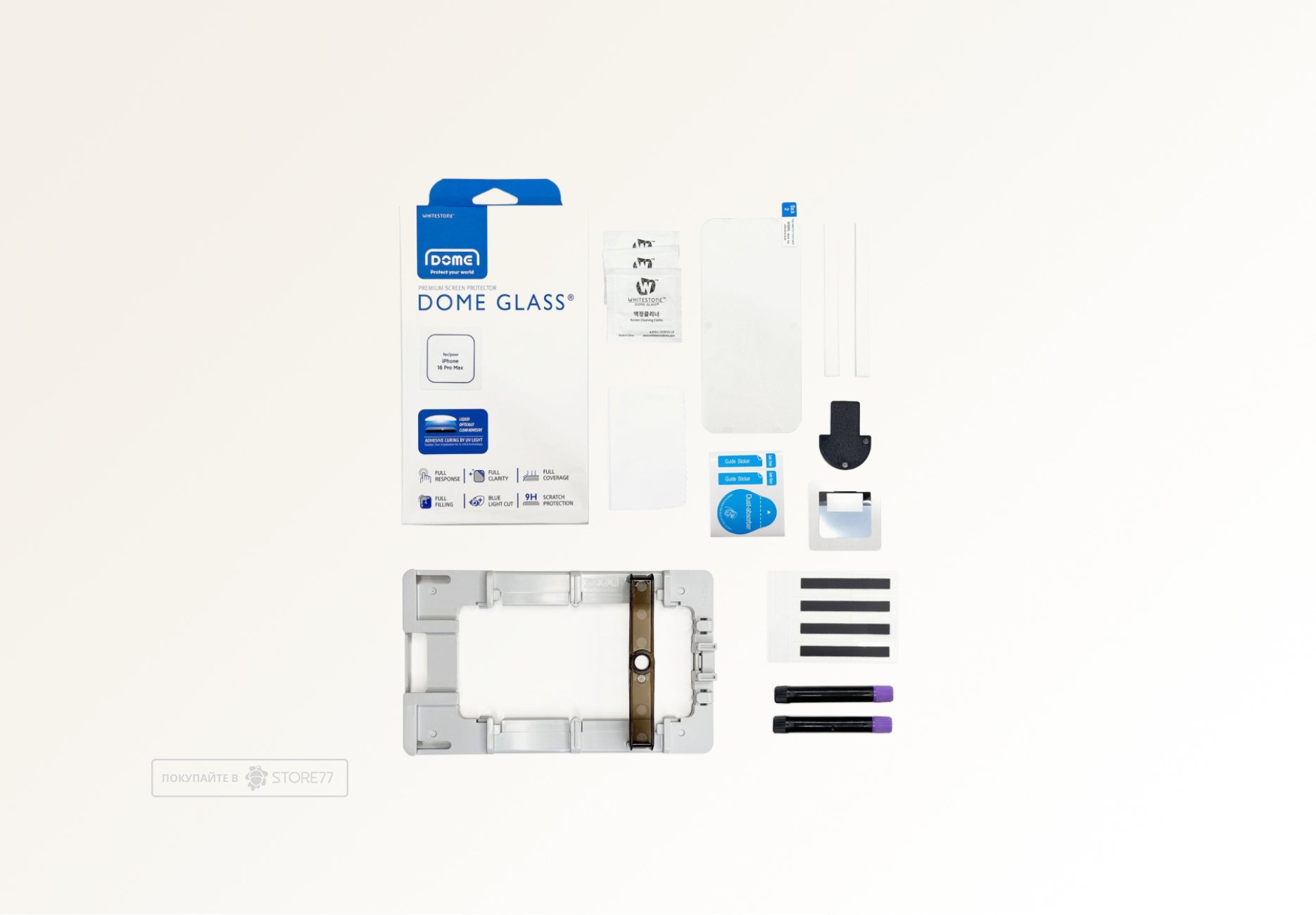 Защитное стекло Whitestone Dome Glass для iPhone 16 Pro Max (Прозрачное)