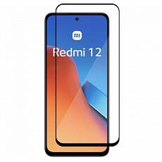 Защитное стекло для Xiaomi Redmi 12 (С черной рамкой)