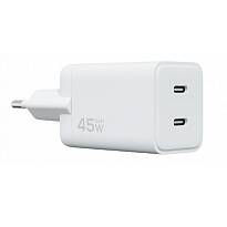 Сетевое зарядное устройство Magssory Nano Pro 45W Gan 2 Ports USB-С + USB-C (Белое)